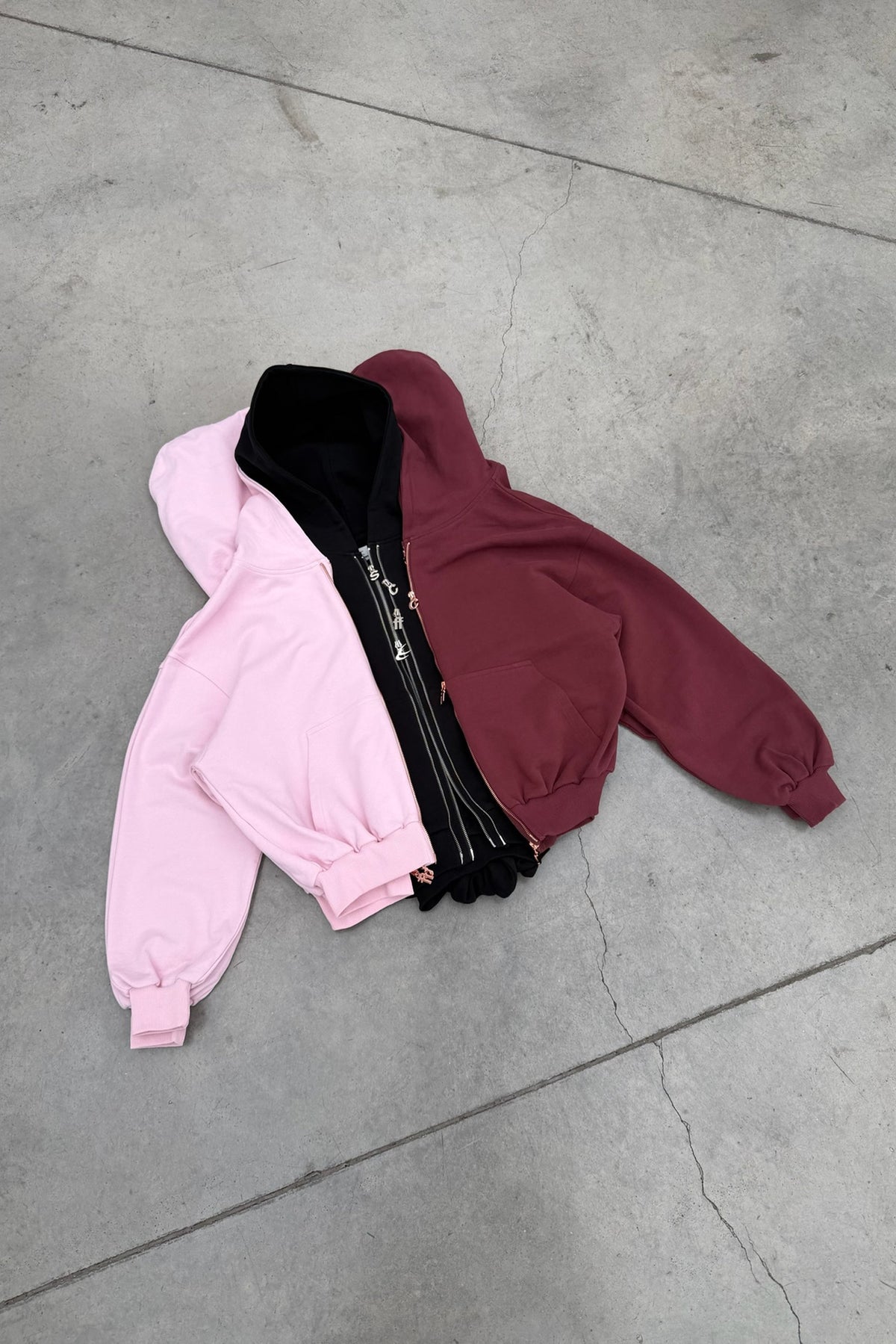 Steel Light Pink Zipper